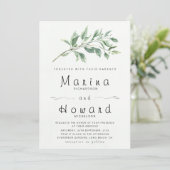 Editable Sage Green Botanical Wedding Invitation  招待状 (スタンド正面)