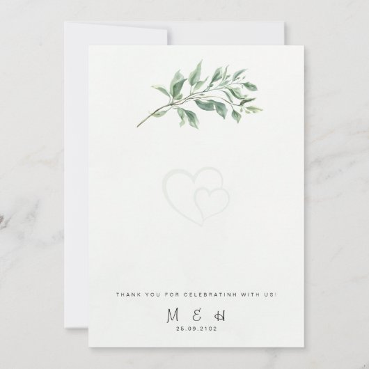 Editable Sage Green Botanical Wedding Invitation  招待状 (裏面)