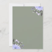 Editable Sage Green Floral Wedding Invitation 招待状 (裏面)