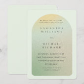 Editable Sage Green Modern Wedding Invite | Elegan 招待状 (正面/裏面)