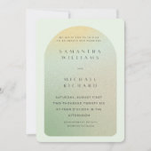 Editable Sage Green Modern Wedding Invite | Elegan 招待状 (正面)