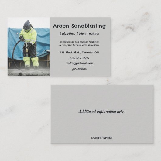 Editable Sandblasting 名刺 (正面/裏面)