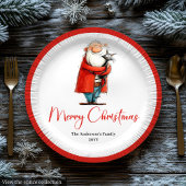 Editable Santa Claus Humor Christmas Paper Plates ペーパープレート