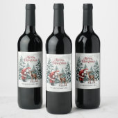 Editable Santa Wine Bottle Label ワインラベル (ボトル)