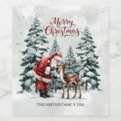 Editable Santa Wine Bottle Label ワインラベル (シングルラベル)