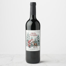 Editable Santa Wine Bottle Label ワインラベル