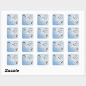 Editable Sea Gulls Ocean Breeze Product スクエアシール (シート)
