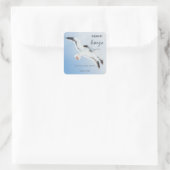 Editable Sea Gulls Ocean Breeze Product スクエアシール (バッグ)