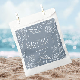 Editable Seashells & Star Fish Coastal Bridesmaid フェイバーバッグ