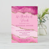 Editable Shades of Pink Invitation, Agate Birthday 招待状 (スタンド正面)