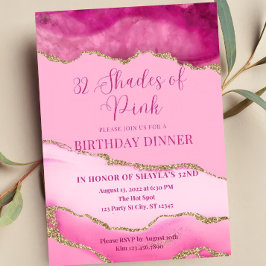 Editable Shades of Pink Invitation, Agate Birthday 招待状