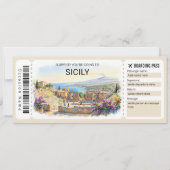 Editable Sicily Trip Boarding Pass Ticket 招待状 (正面)