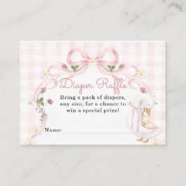 Editable Silly Goose Baby Shower Pink Bow エンクロージャーカード