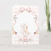 Editable Silly Goose Baby Shower Pink Bow サンキューカード (裏面)