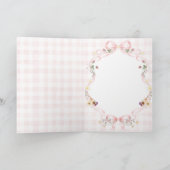 Editable Silly Goose Baby Shower Pink Bow サンキューカード (内部)