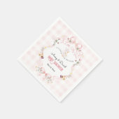 Editable Silly Goose Baby Shower Pink Bow スタンダードカクテルナプキン (角)