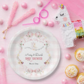 Editable Silly Goose Baby Shower Pink Bow ペーパープレート (パーティー)