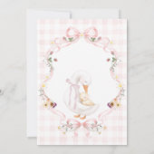 Editable Silly Goose Baby Shower Pink Bow 招待状 (裏面)