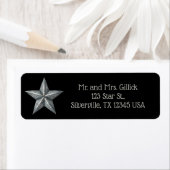 Editable Silver Star Return Address ラベル (インサイチュ)
