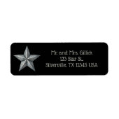 Editable Silver Star Return Address ラベル (正面)