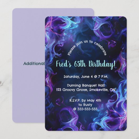 Editable Smoky  招待状 (正面/裏面)