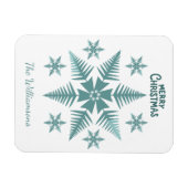 Editable Snowflake Christmas/Holiday マグネット (横)