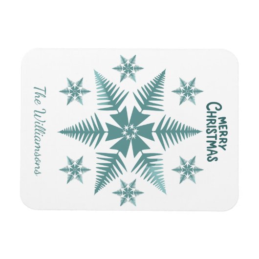 Editable Snowflake Christmas/Holiday マグネット (横)