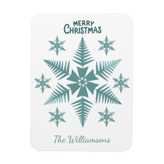 Editable Snowflake Christmas/Holiday マグネット (縦)