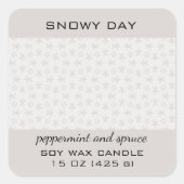 Editable Snowy Day Snowflake Pattern Product スクエアシール (正面)