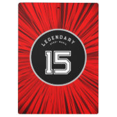Editable Soccer Ball Modern Red Milestone Birthday クリップボード (裏面)