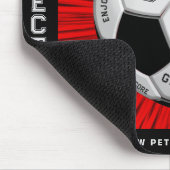 Editable Soccer Ball Modern Red Milestone Birthday マウスパッド (コーナー)
