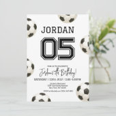 Editable Soccer Birthday Boho Football Soccer Boy 招待状 (スタンド正面)