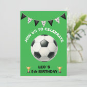 Editable Soccer Birthday Invitation – Boys Footbal 招待状 (スタンド正面)