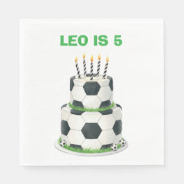 Editable Soccer Birthday Napkins – Personalized  スタンダードランチョンナプキン