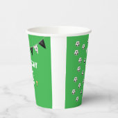 Editable Soccer Birthday Paper Cups  - Custom Name 紙コップ (左)