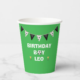 Editable Soccer Birthday Paper Cups  - Custom Name 紙コップ