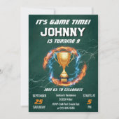 Editable Soccer Birthday Party Invitation 招待状 (正面)