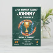 Editable Soccer Birthday Party Invitation 招待状 (スタンド正面)
