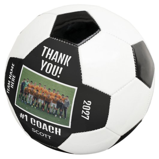 Editable Soccer Coach Appreciation Team Design サッカーボール (3/4)