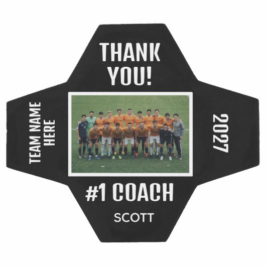 Editable Soccer Coach Appreciation Team Design サッカーボール (フラット)