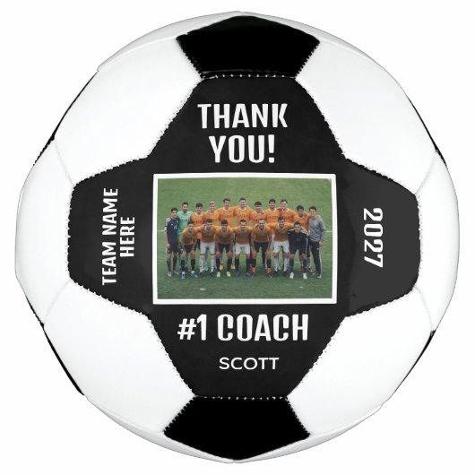 Editable Soccer Coach Appreciation Team Design サッカーボール (正面)