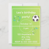 Editable soccer themed birthday invitation 招待状 (正面)