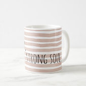 Editable Soft Heart Strong Soul Minimal Quote Mug  コーヒーマグカップ (正面右)
