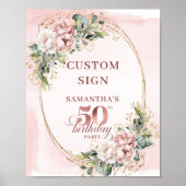 Editable Sophisticated Rose Gold 50th Birthday  ポスター (正面)