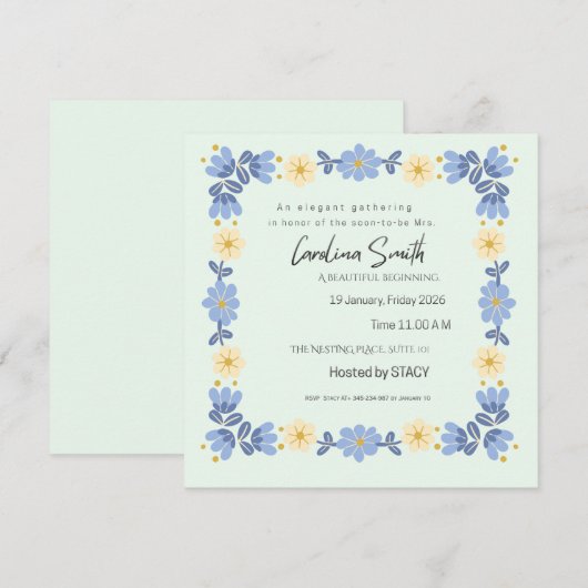 Editable Spring Garden Bride to Be Invite | Custom 招待状 (正面/裏面)