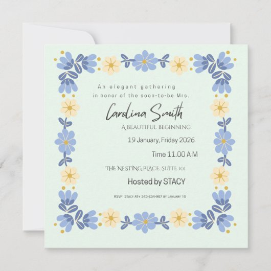 Editable Spring Garden Bride to Be Invite | Custom 招待状 (正面)