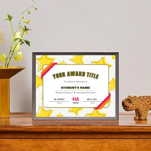 Editable Star Classroom Student Achievement賞