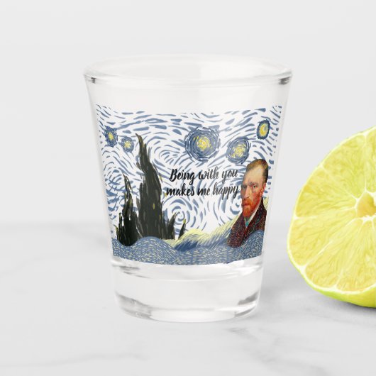 Editable Starry Night Glass ショットグラス (正面)
