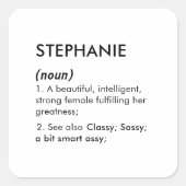 Editable Stephanie name definition, custom name スクエアシール (正面)