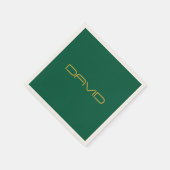 Editable Stylish Text | Gold & Hunter Green スタンダードカクテルナプキン (角)